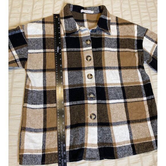 Miss Sparkling Jacket Shacklet Plaid Button-Up Jacket, S - Picture 5 of 8
